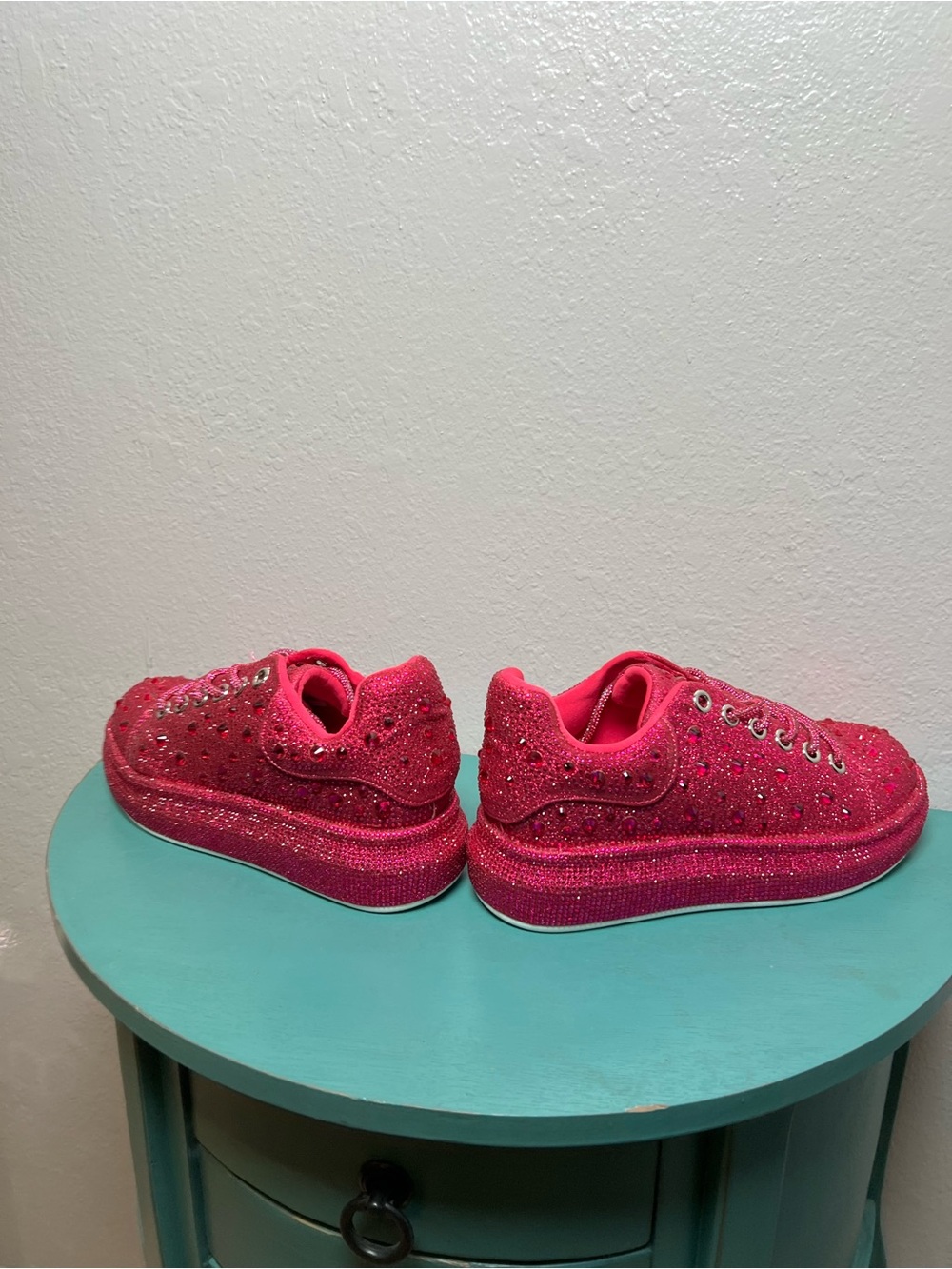 Azalea wang Hot Pink Glitter Embellished Women's Sneakers - Picture 7 of 10